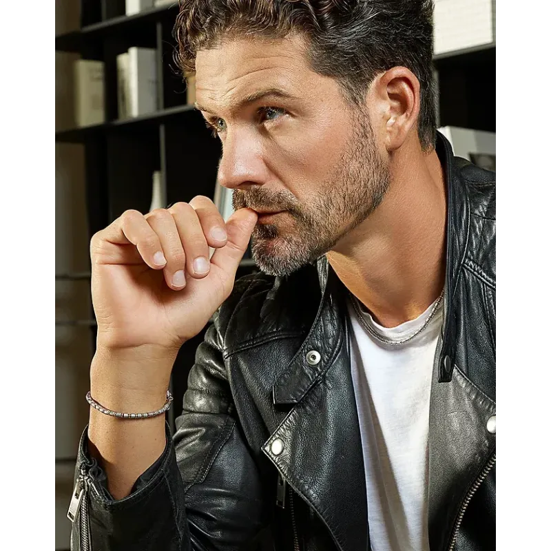 COMETE Bracciale in Acciaio, pvd rosè e grigio con Ematite | Agold