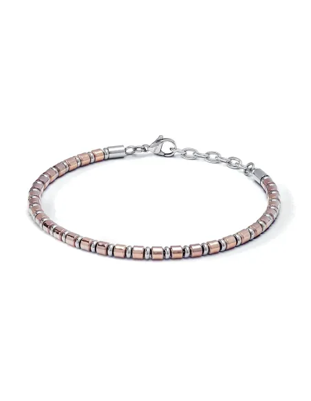 COMETE Bracciale in Acciaio, pvd rosè ed Ematite | Agold