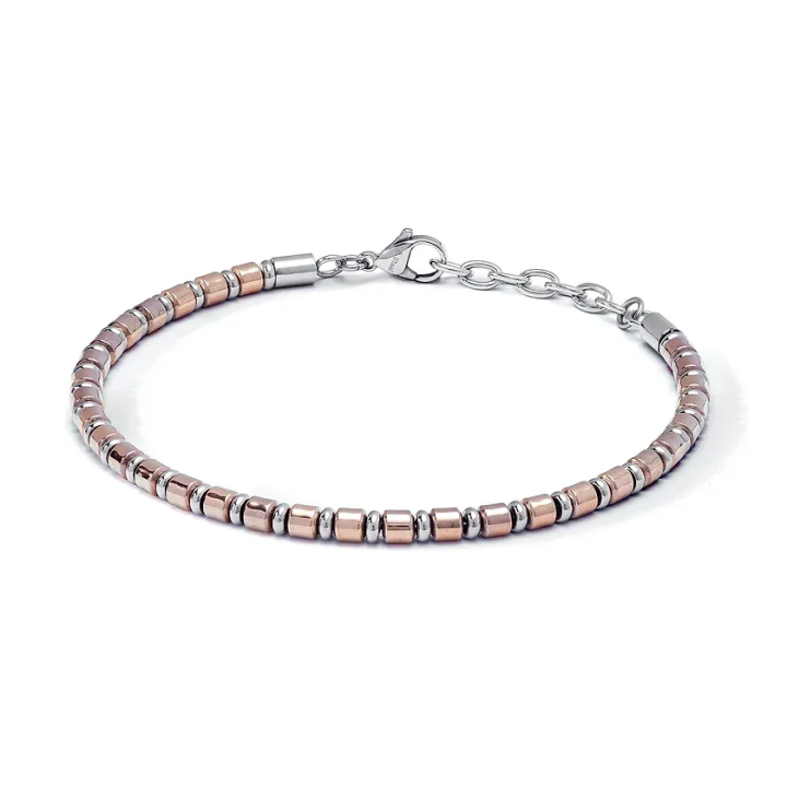 COMETE Bracciale in Acciaio, pvd rosè ed Ematite