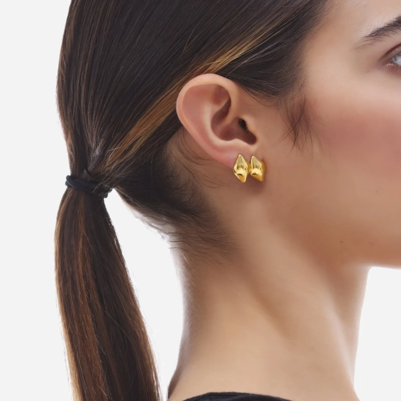 Victoria Cruz Orecchini a bottone in argento fortuna | Agold