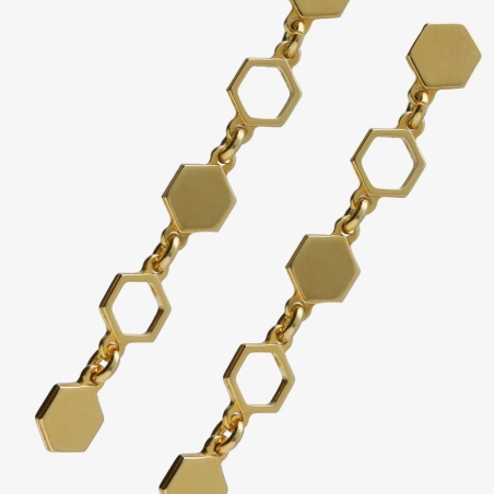 Victoria Cruz Orecchini lunghi esagonali in argento | Agold