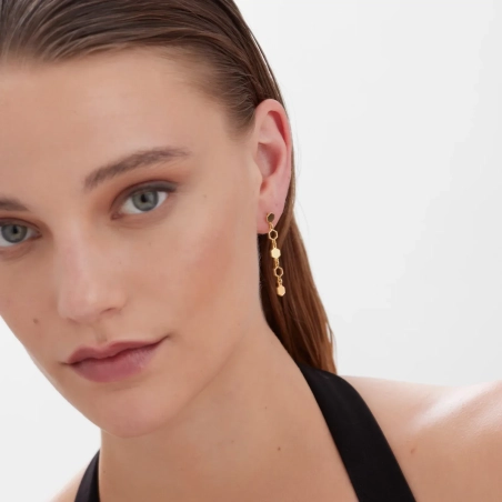 Victoria Cruz Orecchini lunghi esagonali in argento | Agold