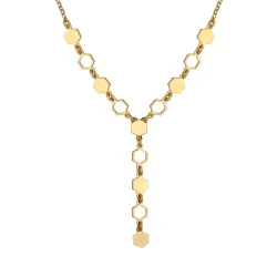 Victoria Cruz Collana corta esagonale in argento