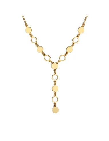 Victoria Cruz Collana corta esagonale in argento | Agold