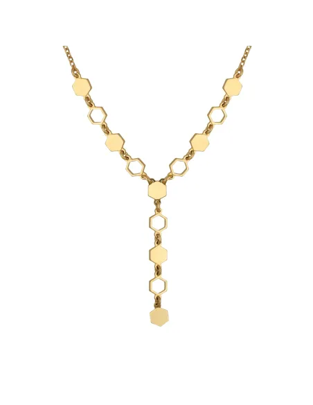 Victoria Cruz Collana corta esagonale in argento | Agold
