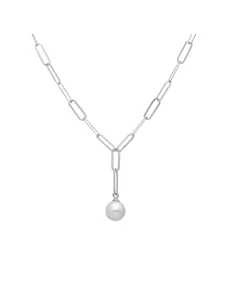 Victoria Cruz Collana corta in argento con perle