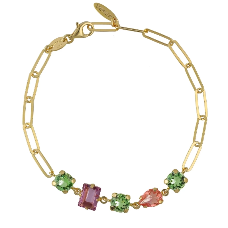 Victoria Cruz Bracciale in Argento e cristalli multicolori | Agold
