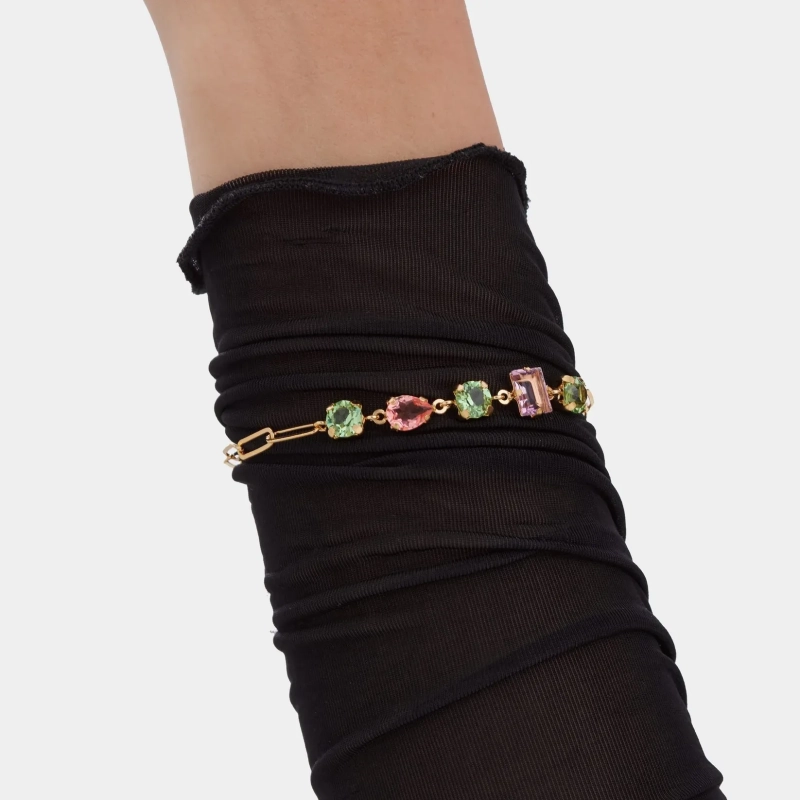 Victoria Cruz Bracciale in Argento e cristalli multicolori | Agold