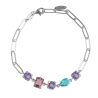 Victoria Cruz Bracciale in Argento e cristalli multicolori