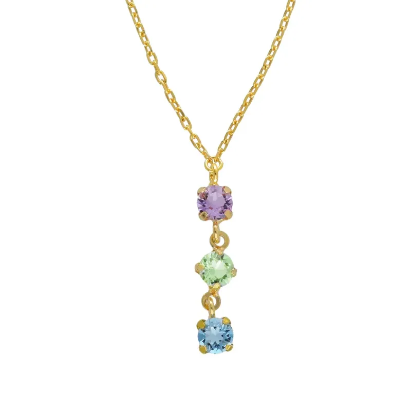 Victoria Cruz Collana corta in argento con cristalli multicolori | Agold