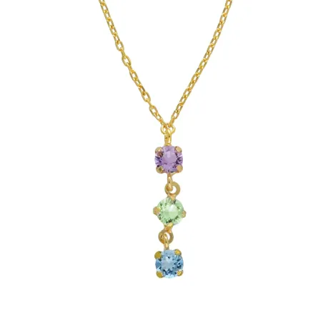 Victoria Cruz Collana corta in argento con cristalli multicolori | Agold
