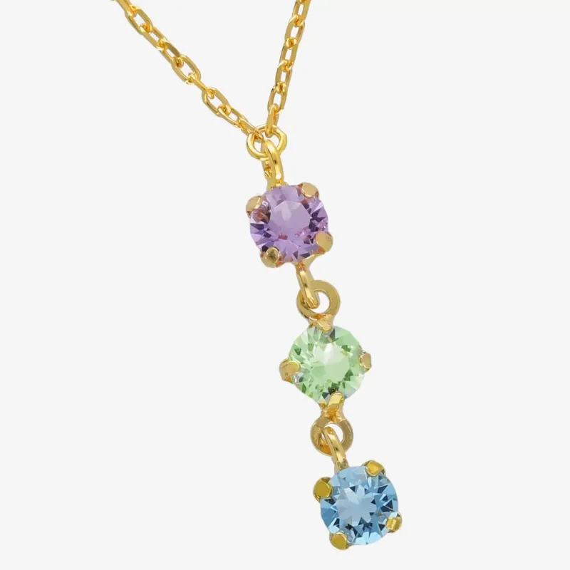 Victoria Cruz Collana corta in argento con cristalli multicolori | Agold