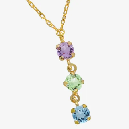 Victoria Cruz Collana corta in argento con cristalli multicolori | Agold