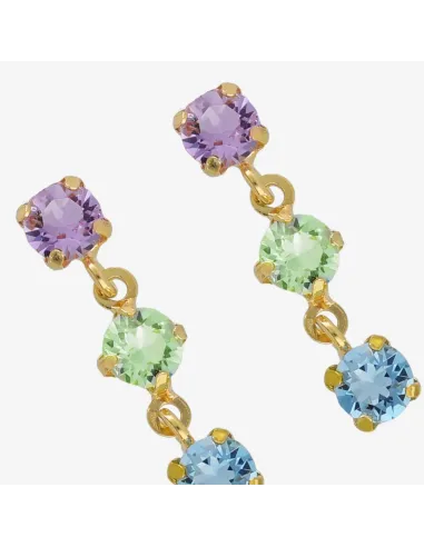 Victoria Cruz Orecchini corti in Argento con cristalli multicolori | Agold