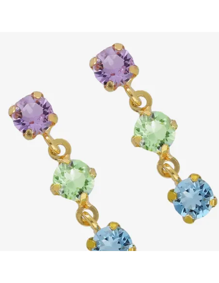 Victoria Cruz Orecchini corti in Argento con cristalli multicolori | Agold