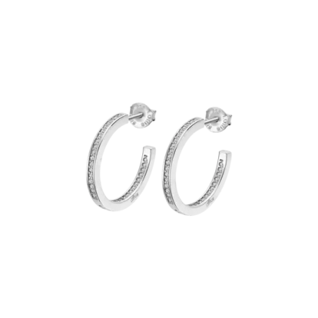 Lotus Silver Orecchini donna a cerchio con zirconi | Agold