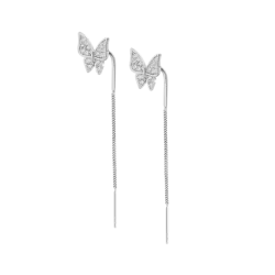 Lotus Silver Orecchini donna farfalla con zirconi