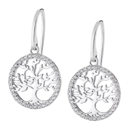 Lotus Silver Orecchini donna albero della vita con zirconi | Agold