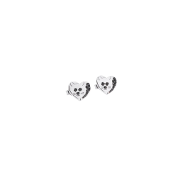 Jack&Co Orecchini Cuori con Mici Black