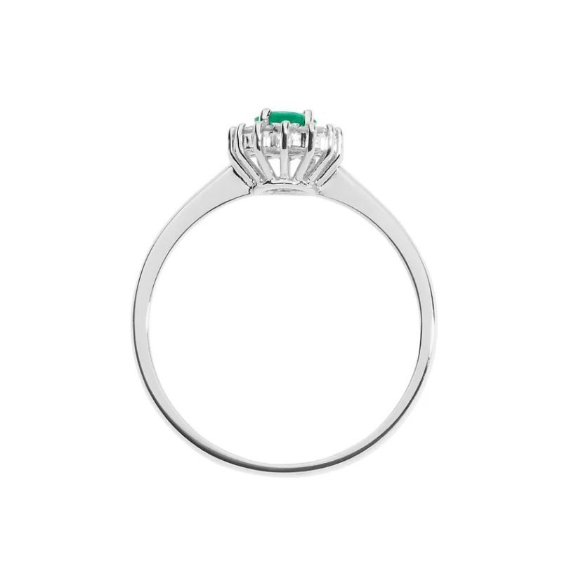 COMETE Anello in Oro Diamanti e Smeraldo ovale | Agold