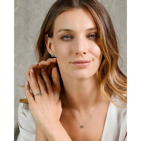 COMETE Anello in Oro Diamanti e Smeraldo ovale | Agold