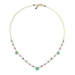 ISHWARA JEWELLERY Girocollo Frida con Crisoprasio, Ametiste e Zaffiri Rosa