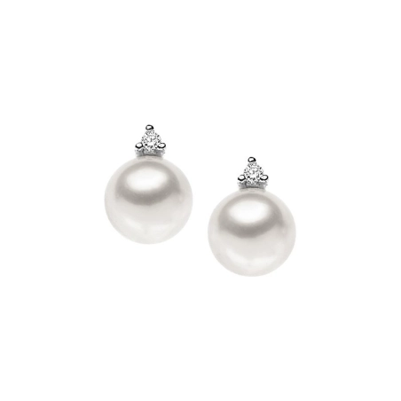 Orecchini Comete Diamante e Perla | Agold