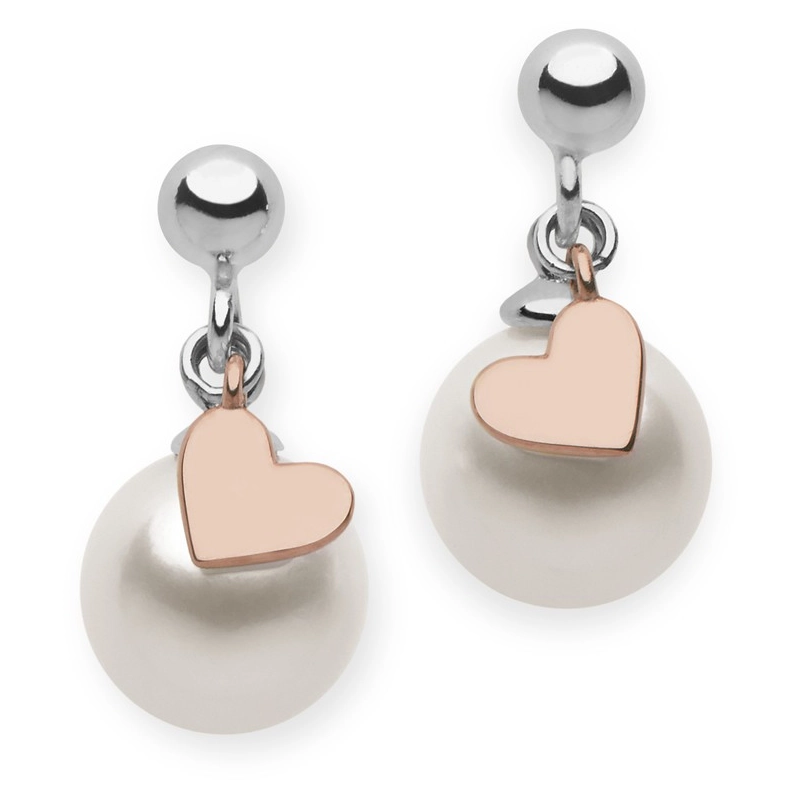 Orecchini Comete Perla e Cuore | Agold