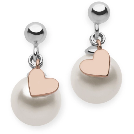 Orecchini Comete Perla e Cuore | Agold