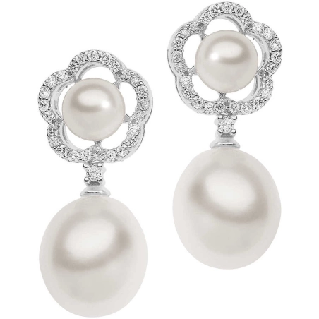 Orecchini Comete Fiore e Perla | Agold