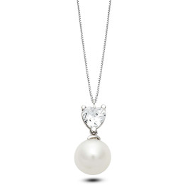Ambrosia Ritired Collana Cuore con Perla