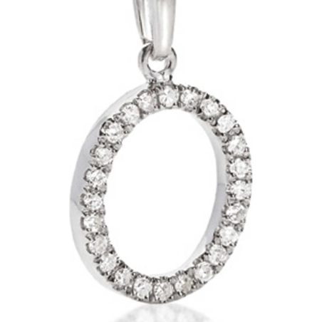 Ambrosia Ciondolo Lettera O in Oro con Zirconi Bianchi | Agold