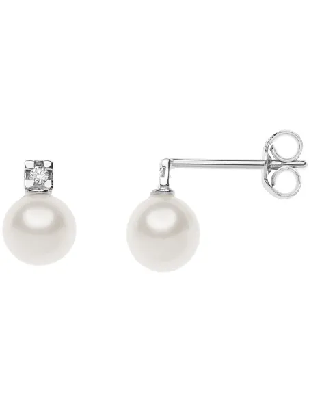 Orecchini Comete Diamante e Perla | Agold