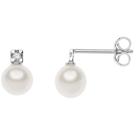 Orecchini Comete Diamante e Perla | Agold