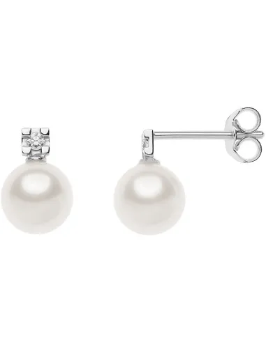 Orecchini Comete Diamante e Perla | Agold