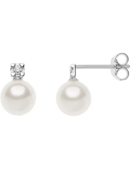 Orecchini Comete Diamante e Perla | Agold