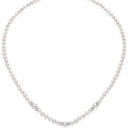 Collana Comete Oro Bianco e Perle