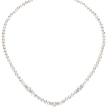 Collana Comete Oro Bianco e Perle | Agold