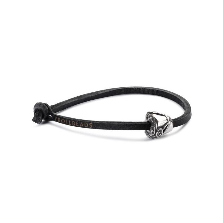 Trollbeads Bracciale Di Pelle Nero