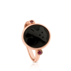 Anello TOUS Camee in argento vermeil rosa.