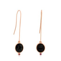 Orecchini Lunghi TOUS Camee in argento vermeil rosa.
