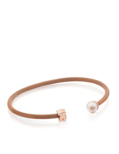 Bangle TOUS Mesh Argento vermeil e acciaio con perla | Agold