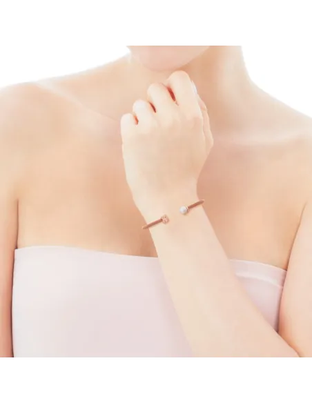 Bangle TOUS Mesh Argento vermeil e acciaio con perla | Agold