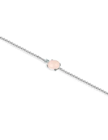 Bracciale TOUS Falla in Argento Quarzo Rosa e Topazio Azzurro