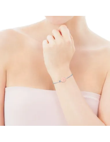 Bracciale TOUS Falla in Argento Quarzo Rosa e Topazio Azzurro