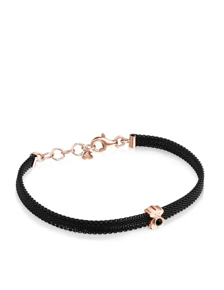 Bracciale TOUS Real Sisy in Acciaio e Argento Vermeil Oro Rosa con Onice