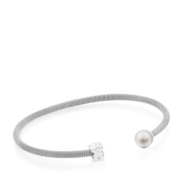 Bangle TOUS Mesh Argento e acciaio con perla