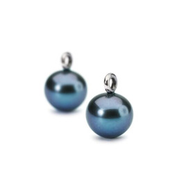 Trollbeads Orecchini Gocce Di Perla Pavone Rotonde