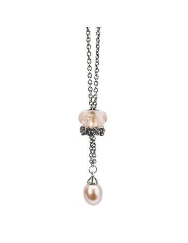 Trollbeads Collana D'Argento con Perla Rosa
