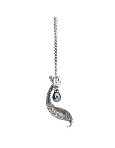 Trollbeads Collana D'Argento con Perla Pavone